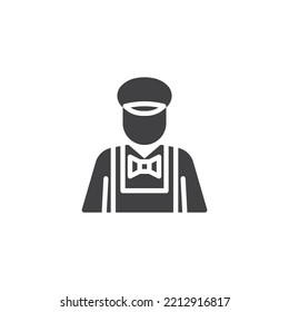 Icono de vector Milkman. signo plano relleno para concepto móvil y diseño web. Icono de glifo para granjeros. Símbolo, ilustración del logotipo. Gráficos vectoriales