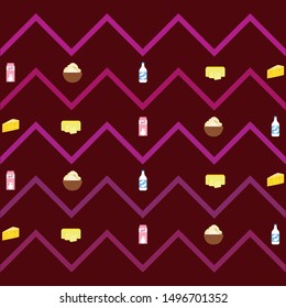 Milks, kefir, cottage, cheese, butter, cheese. Vector illustration of dairy products.