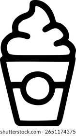 Milkshake Beverage Outline Vector line clip art 