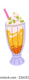 Milkshake With Candies Vector Illustration