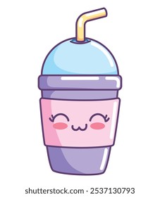 milkshake desenho doce kawaii isolado