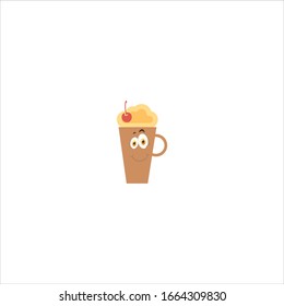 milkshake cartoon characters design with expression. you can use for stickers, pins, mascot or patches