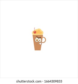 diseño de personajes de caricatura milkshake con expresión. se puede utilizar para pegatinas, pasadores, mascotas o parches