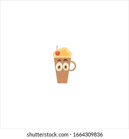 milkshake cartoon characters design with expression. you can use for stickers, pins, mascot or patches