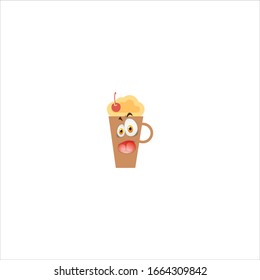 milkshake cartoon characters design with expression. you can use for stickers, pins, mascot or patches