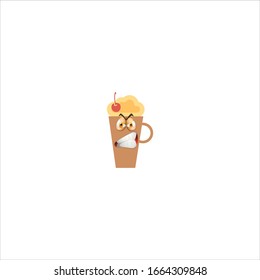 milkshake cartoon characters design with expression. you can use for stickers, pins, mascot or patches