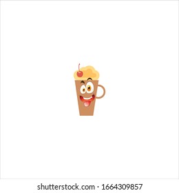 milkshake cartoon characters design with expression. you can use for stickers, pins, mascot or patches