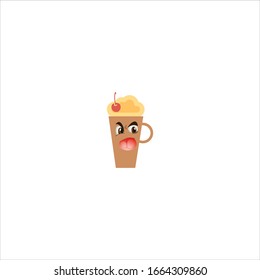 milkshake cartoon characters design with expression. you can use for stickers, pins, mascot or patches