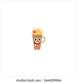 milkshake cartoon characters design with expression. you can use for stickers, pins, mascot or patches