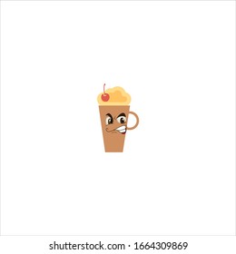 milkshake cartoon characters design with expression. you can use for stickers, pins, mascot or patches