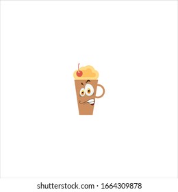 milkshake cartoon characters design with expression. you can use for stickers, pins, mascot or patches