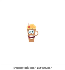 milkshake cartoon characters design with expression. you can use for stickers, pins, mascot or patches