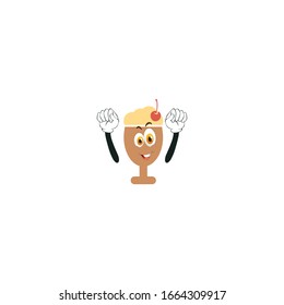 milkshake cartoon characters design with expression. you can use for stickers, pins, mascot or patches