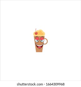 milkshake cartoon characters design with expression. you can use for stickers, pins, mascot or patches