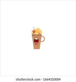 diseño de personajes de caricatura milkshake con expresión. se puede utilizar para pegatinas, pasadores, mascotas o parches