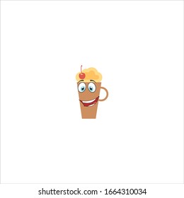 milkshake cartoon characters design with expression. you can use for stickers, pins, mascot or patches