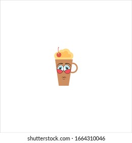 milkshake cartoon characters design with expression. you can use for stickers, pins, mascot or patches