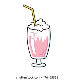 Milkshake cocktail isolated.