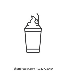 Milkshake cocktail line icon.