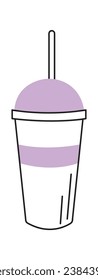 Lineare Vektorgrafik des Milchshake-Cocktails