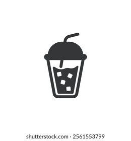 Milkshake, cold drink flat glyph icon. Perfect pixel on transparent background