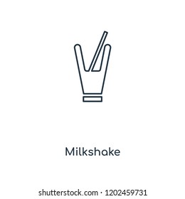 Milkshake concept line icon. Linear Milkshake concept outline symbol design. This simple element illustration can be used for web and mobile UI/UX.