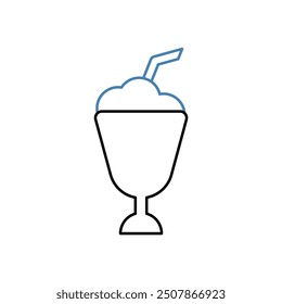 milkshake concept line icon. Simple element illustration. milkshake concept outline symbol design.