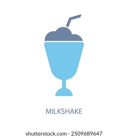 ícone da linha de conceito de milkshake. Ilustração de elemento simples. projeto de símbolo de esboço de conceito de milkshake.