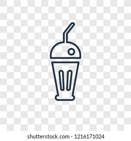 Milkshake concept vector linear icon isolated on transparent background, Milkshake concept transparency concept in outline style