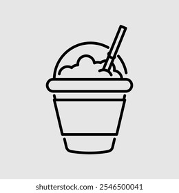 Milkshake Cup Happy Birthday Line Icon