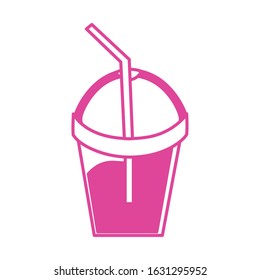 milkshake cup with straw icon vector illustration design