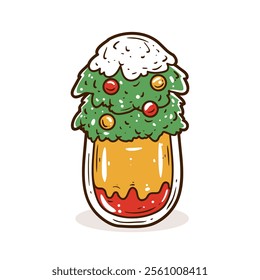 Milkshake drink with christmas concept vector illustration