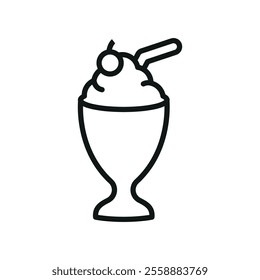 Milkshake drink icon showcases a fun and colorful design, perfect for cafe menus, dessert branding, or beverage-themed projects.