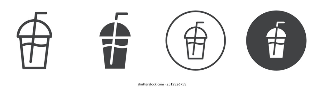 Milchshake-Getränk-Symbol Vektor-Logo-Umriss