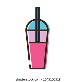 milkshake drink line and fill style icon vector illustration design