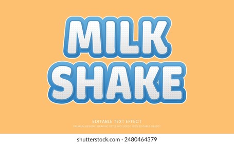 milkshake editable 3d text effect template bold typography and abstract style drinks logo and brand