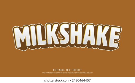 milkshake editable 3d text effect template bold typography and abstract style drinks logo and brand