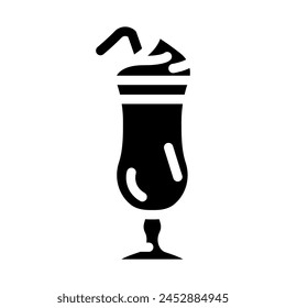 milkshake fast food glyph icon vector. milkshake fast food sign. isolated symbol illustration