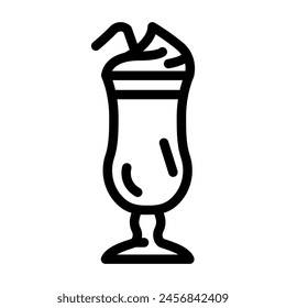 milkshake fast food line icon vector. milkshake fast food sign. isolated contour symbol black illustration