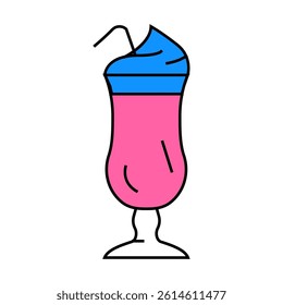 milkshake fast food line icon vector. milkshake fast food sign. isolated symbol illustration