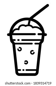 Icono plano de batido de lápiz aislado en fondo blanco