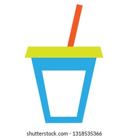 milkshake flat illustration. Food and drink, dessert image on white