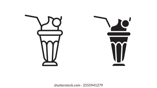 Milkshake flat simple vector symbols illustration.