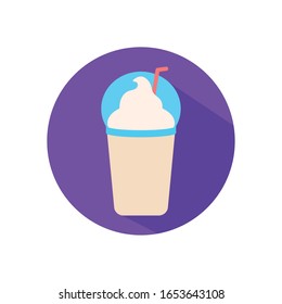 milkshake flat style icon design, Sweet dessert food flavor scoop summer dairy and tasty Vector illustration