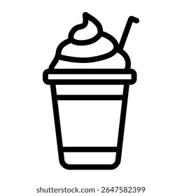 Ícone de bebida de leite frappe cremoso