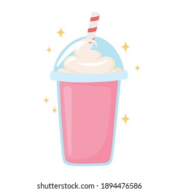 milkshake fresh, milk dairy product cartoon icon vector illustration