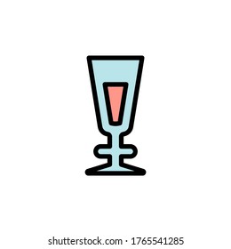 Milkshake glass colored icon. Simple color element illustration. Milkshake glass concept outline symbol design from Bar set. Can be used for web and mobile