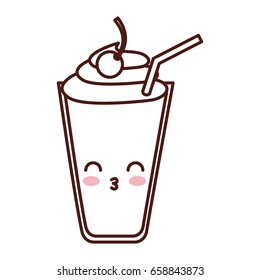 milkshake glass kawaii character