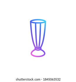 Milkshake glass vector icon in bright color gradient. Cute outlined glass for milkshake isolated on white background. Minimalist line art in blue, violet and pink.