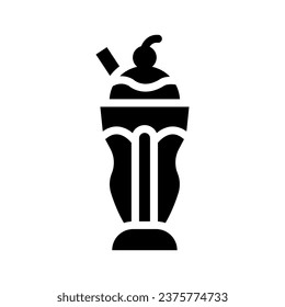 milkshake glyph icon illustration vector graphic. Simple element illustration vector graphic, suitable for app, websites, and presentations isolated on white background